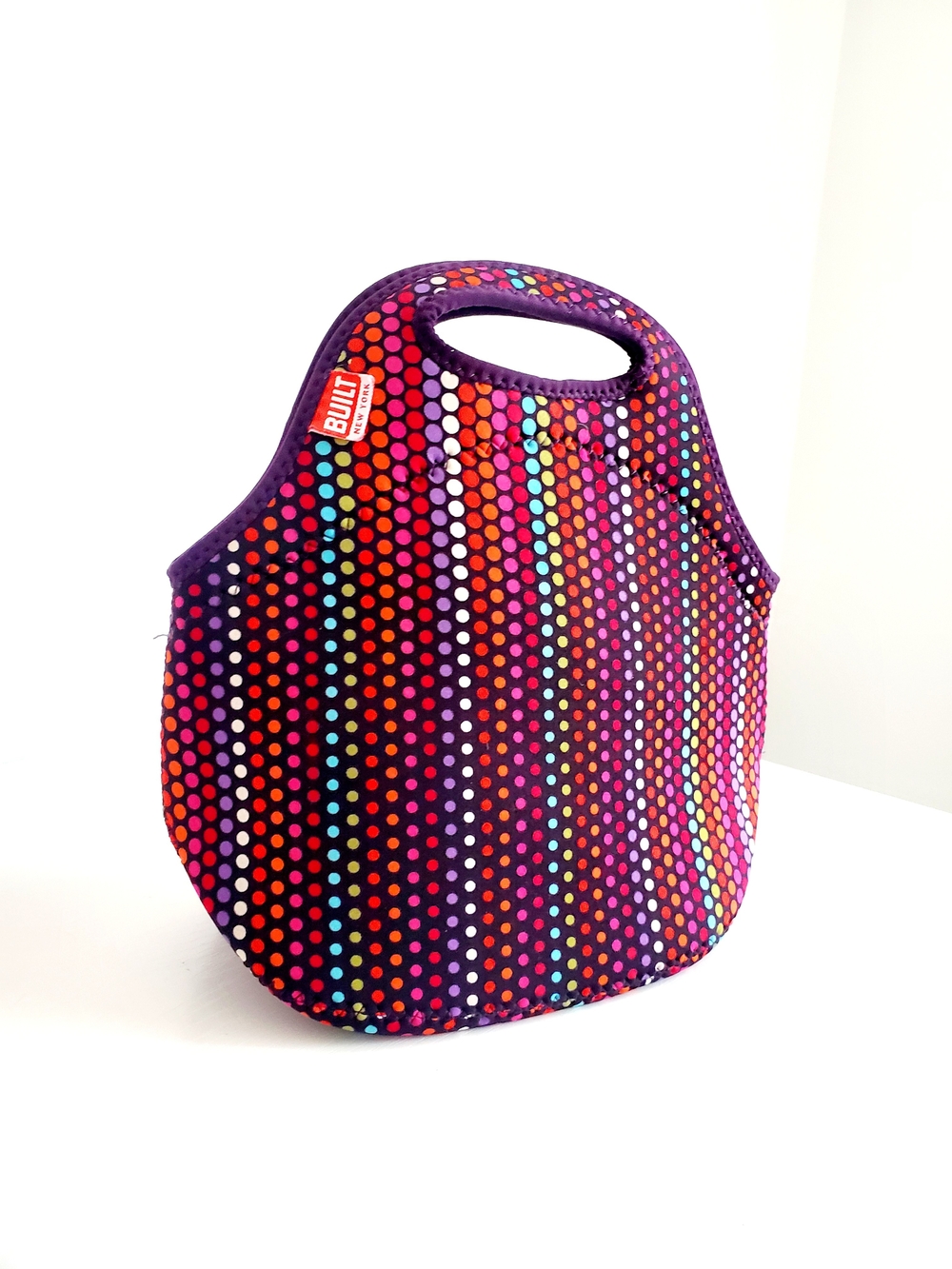 BUILT Purple Multidot Neoprene Lunch Bag